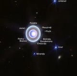 NASAが撮影した「輝ける複数のリングを持つ天王星の姿」。27個の衛星も確認される