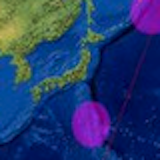 SSGI（太陽系幾何学指数）の4月27日までの地震予測で日本沖が示されている